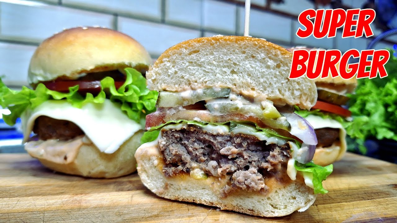 Making burgers at home/The preparation of burger bun, meat, and sauce| Burger resepti