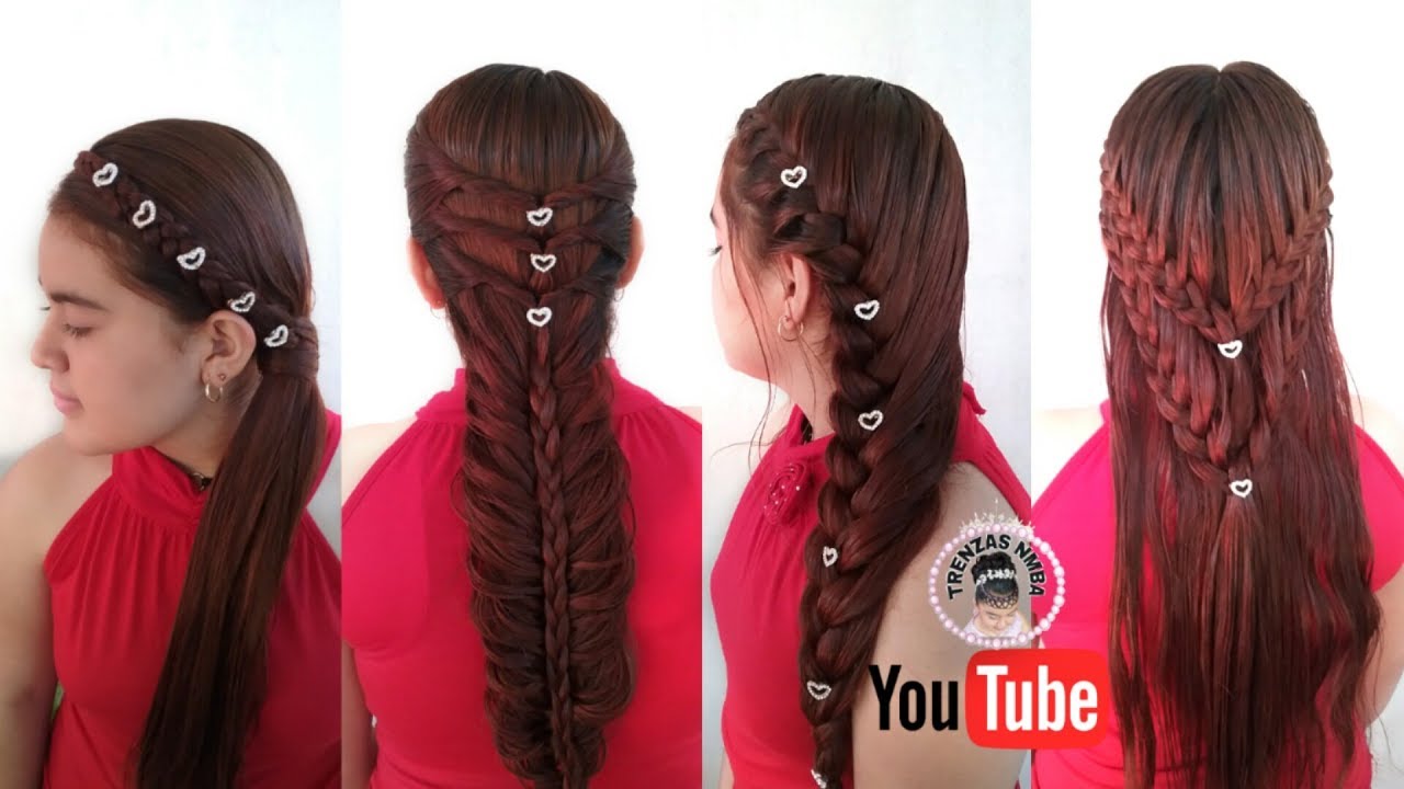 4 PEINADOS FACILES DE HACER♡|TRENZAS NMBA