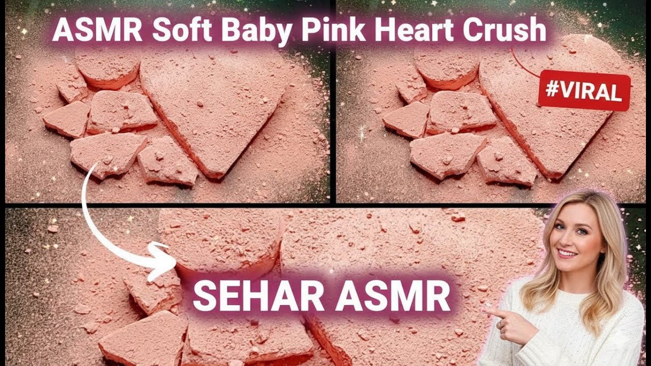​ASMR | Most Satisfying Soft Baby Pink Heart Crush 🎀 (Instant Dust)  #satisfying #BabyPink🎈💞
