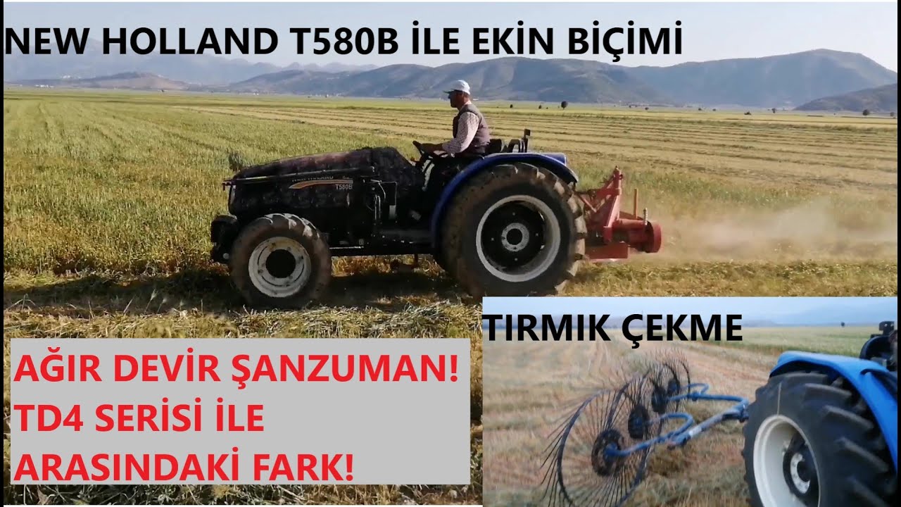 AĞIR DEVİR ŞANZUMAN! | NEW HOLLAND T580B İLE EKİN BİÇİMİ | TD4 SERİSİ ile FARKI