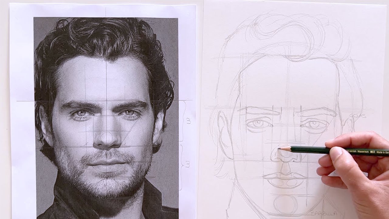 Proporciones de un rostro, parte 1, Henry Cavill frontal