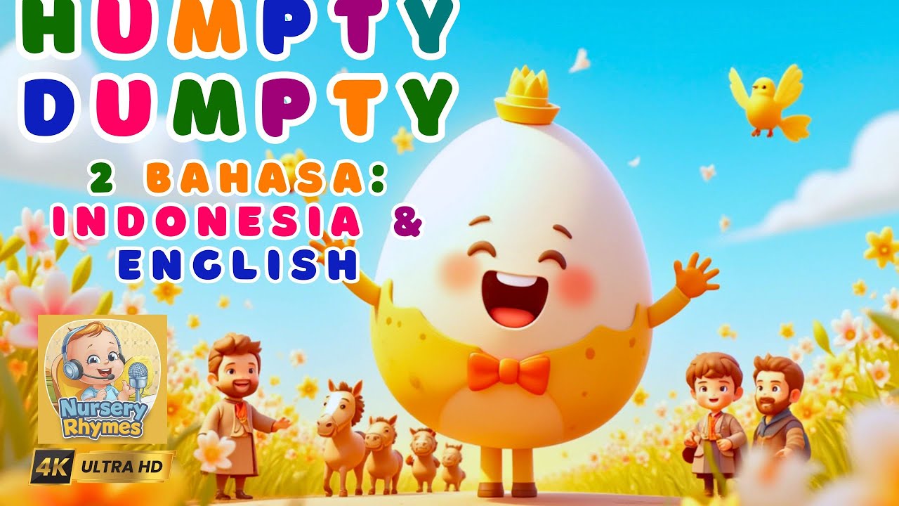 Humpty Dumpty 2 Bahasa: Indonesia & English - Nursery Rhymes | Lagu Anak Indonesia #humptydumpty