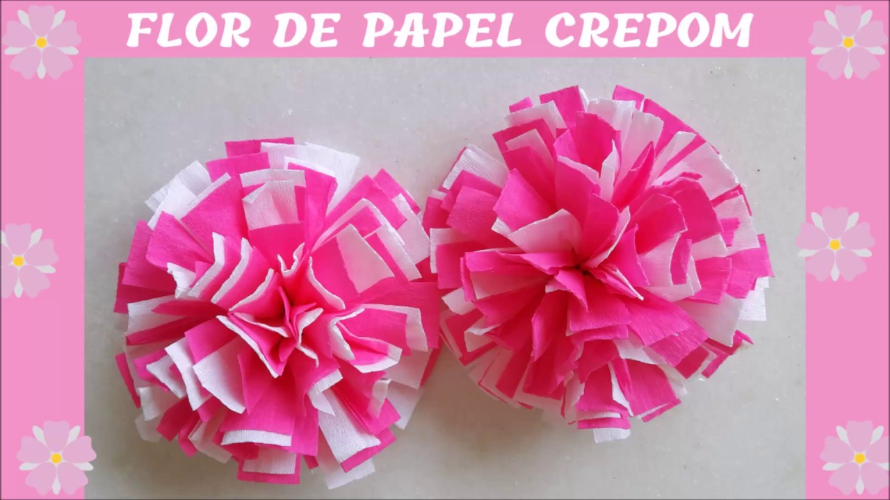 DIY Flor de Papel Crepom com duas Cores - Enfeite Festa Junina /Julina