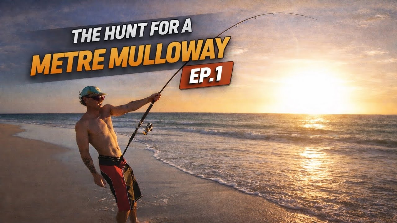 Overnight Beach Fishing for Mulloway - The Hunt for a Metre Mulloway - EP.1