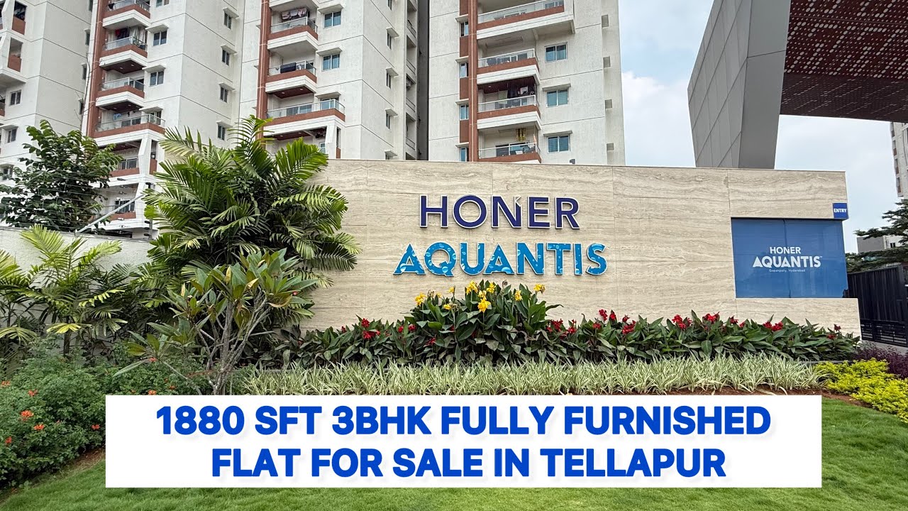 Luxury 3 Bhk Resale Flat at Honer Aquantis Tellapur | Prime Location Near Gachibowli Hyderabad 