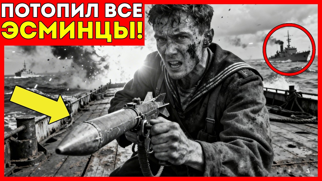 НЕМЦЫ ХОХОТАЛИ над ржавой баржой ПОКА она НЕ ПОТОПИЛА 8 ЭСМИНЦЕВ за 6 МИНУТ — ГИТЛЕР был в ШОКЕ ОТ..