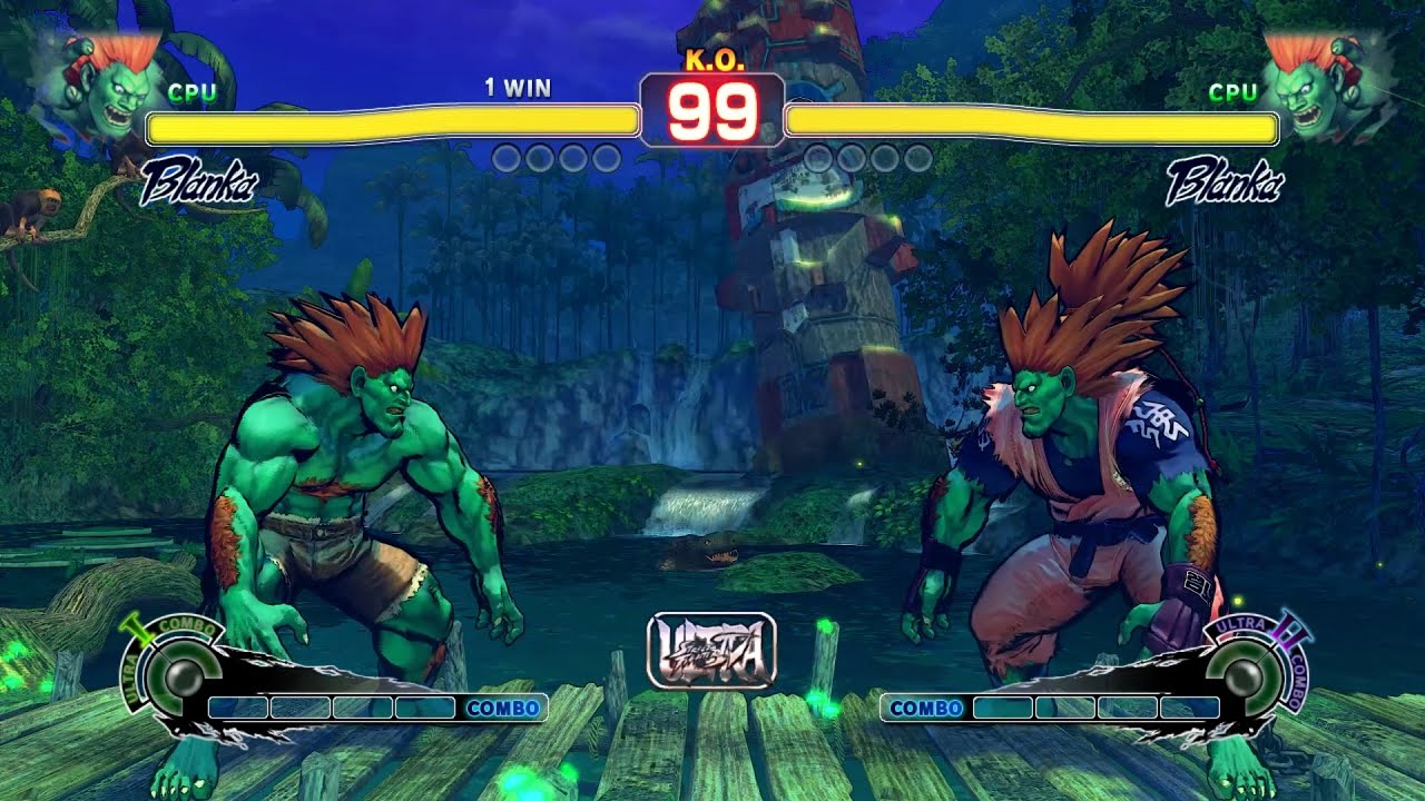 Blanka vs Blanka Mirror Match! Ultra Street Fighter 4 CPU vs CPU