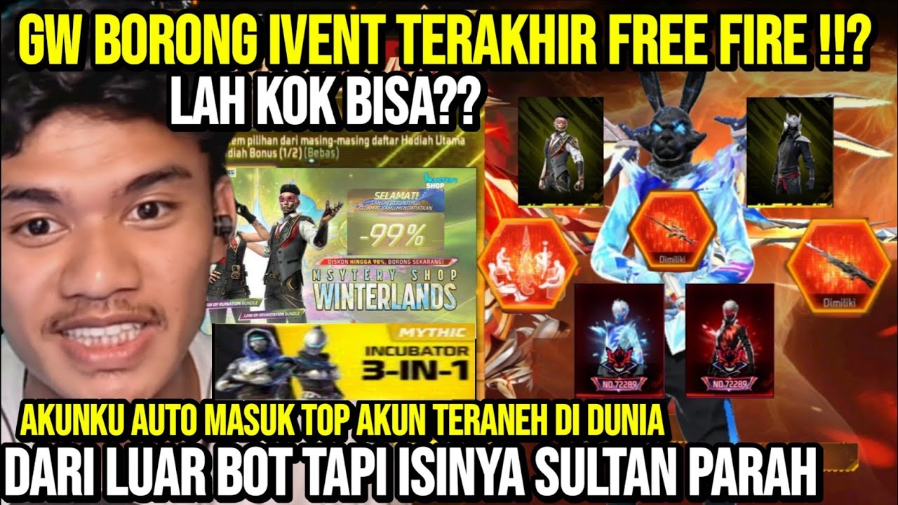 GW BORONG SEMUA IVENT TERAKHIR DI FREE FIRE 2025! MYSTERY SHOP,INCUBATOR,& BUNDLE LEGENDARY TERAKHIR