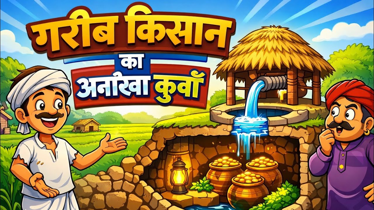 गरीब किसान का अनोखा कुआँ | garib kisan ka anokha kuan | hindi story | cartoon video |