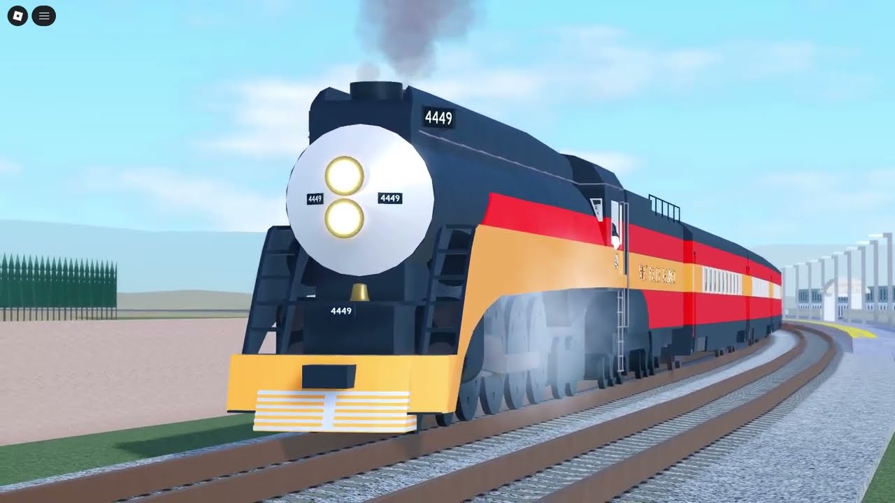 Roblox Trains Canyon Southern pacific Daylight 4449 departing Glendale Station