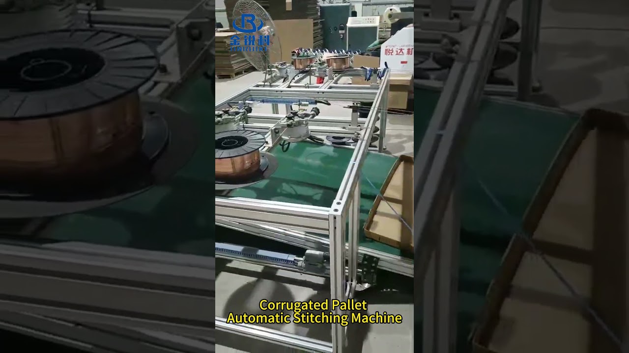Automated corrugated pallet production: efficient carton stitching machine,automatic mold adjustment