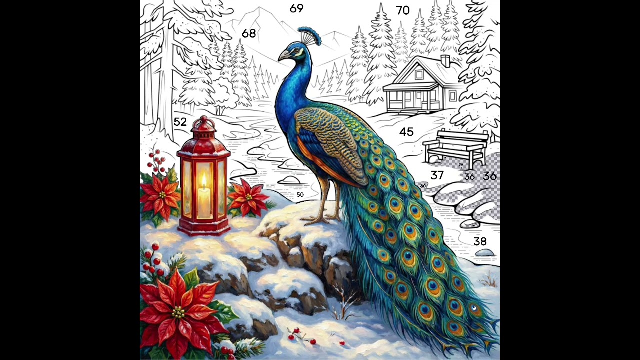 Peacock in the Snow #video #peacock #snow #winter #cabin #fantasy 