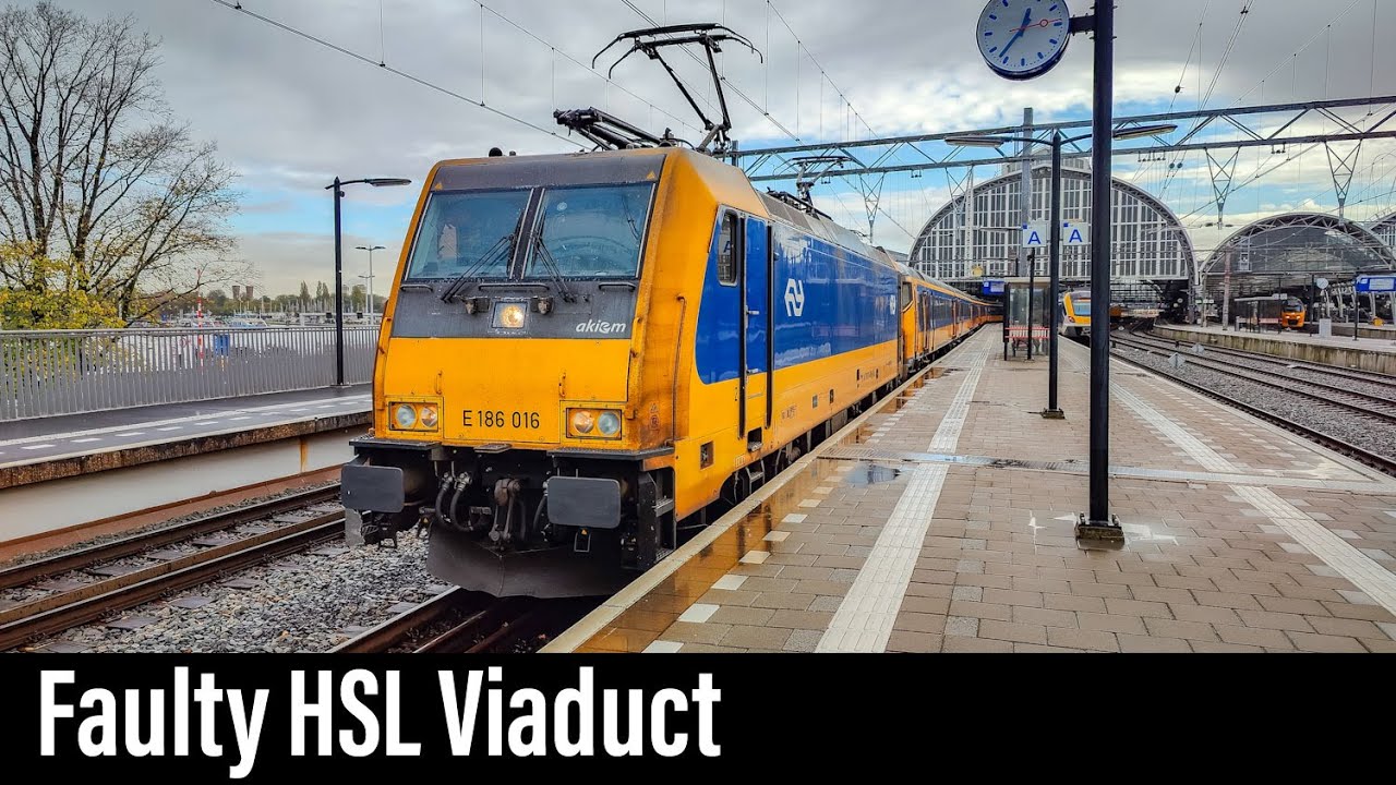 Train Cab Ride NL / Faulty HSL Viaduct / Amsterdam - Schiphol - Rotterdam / TRAXX IC / November 2022