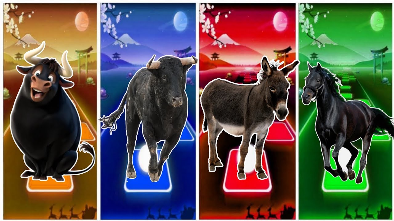 Ferdinand vs Bull 🐂🆚 Donkey vs Horse 🐎🆚 Yes tiles hop #tileshopedmrush #tileshop #coffindance 