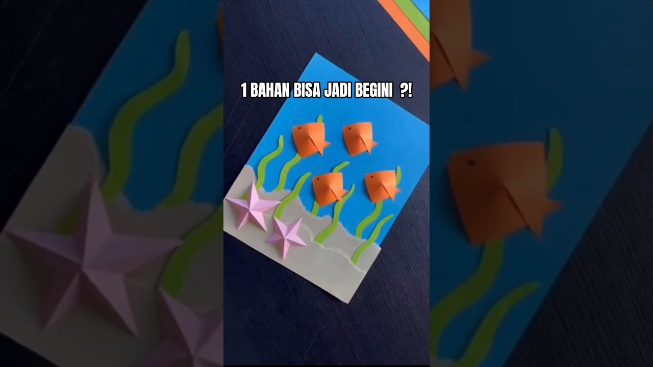 Kerajinan Tangan Dunia Bawah Laut| DIY Ikan 3D Dari Kertas Origami