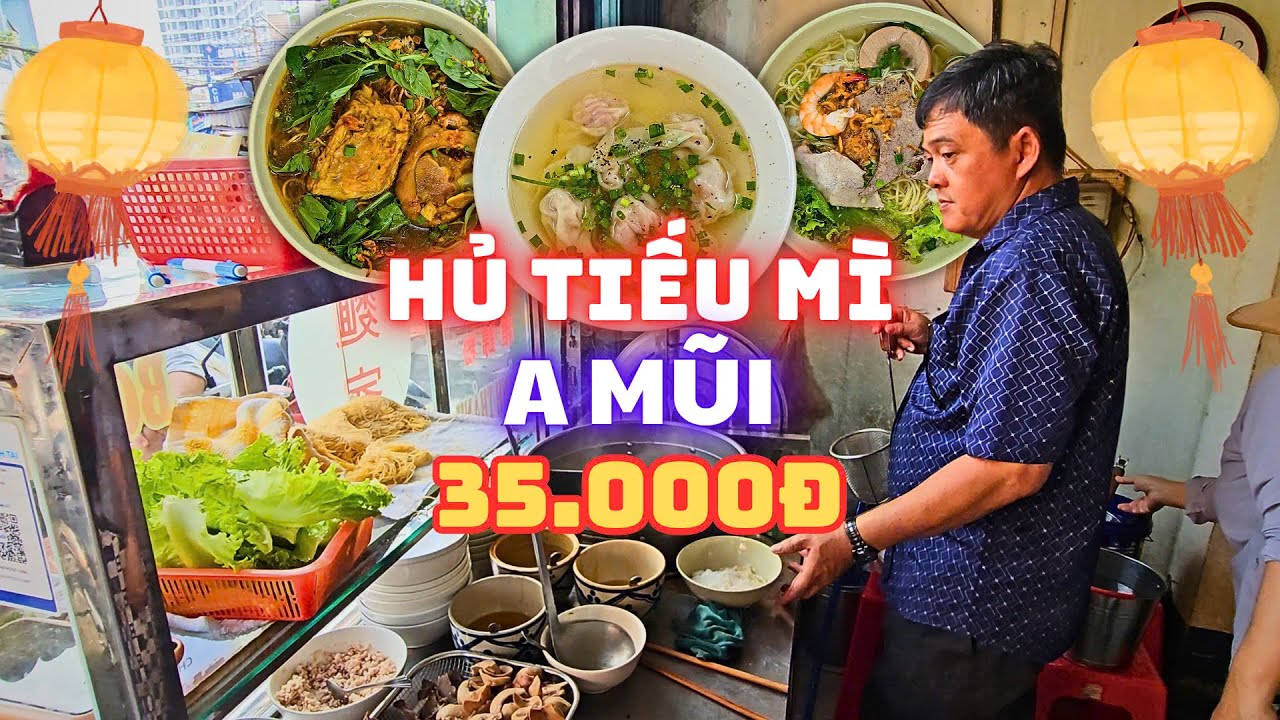 Bất Ngờ Hủ Tiếu Mì Người Hoa đồng giá 35K khu Chợ Lớn, Sườn Kho, Giò Heo Kho ngon lắm.