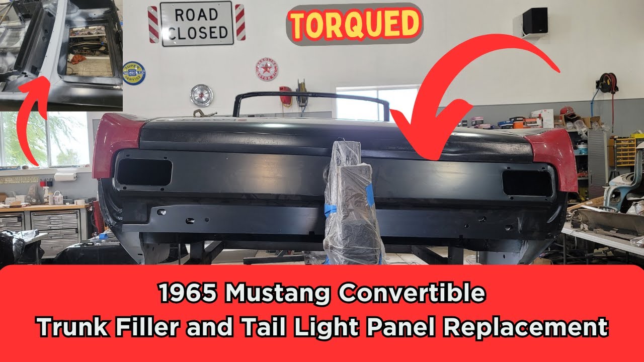 1965 Mustang Convertible Trunk Filler and Tail Light Panel replacement.