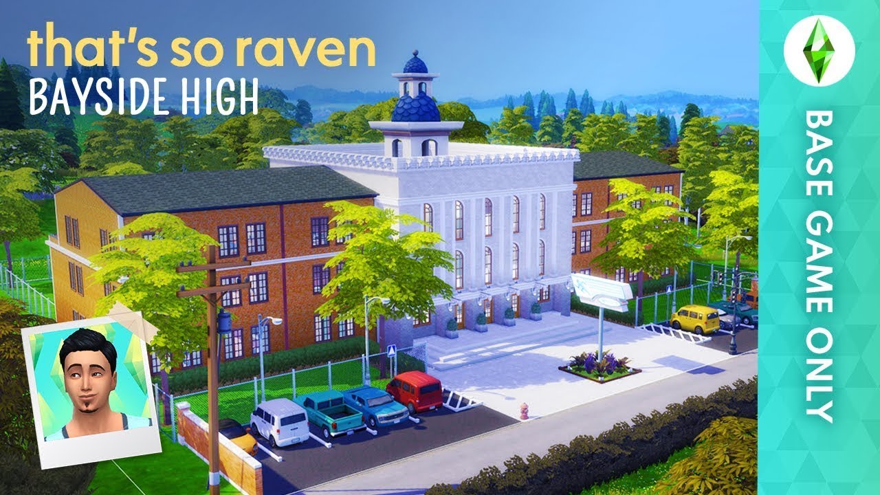 Sims 4 BASE GAME High School! Bayside High Build Tour (No CC or Mods)