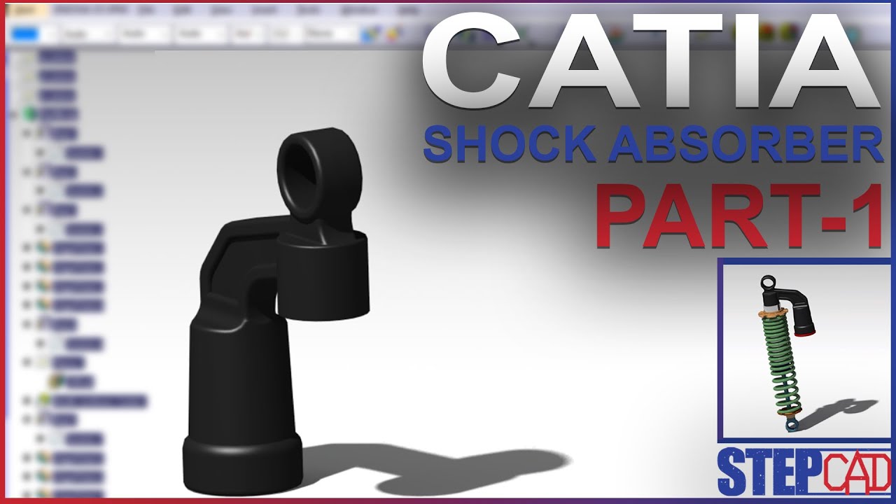 Part 1 Tutorial  | Shock Absorber | CATIA V5 Tutorial | CAD Tutorial