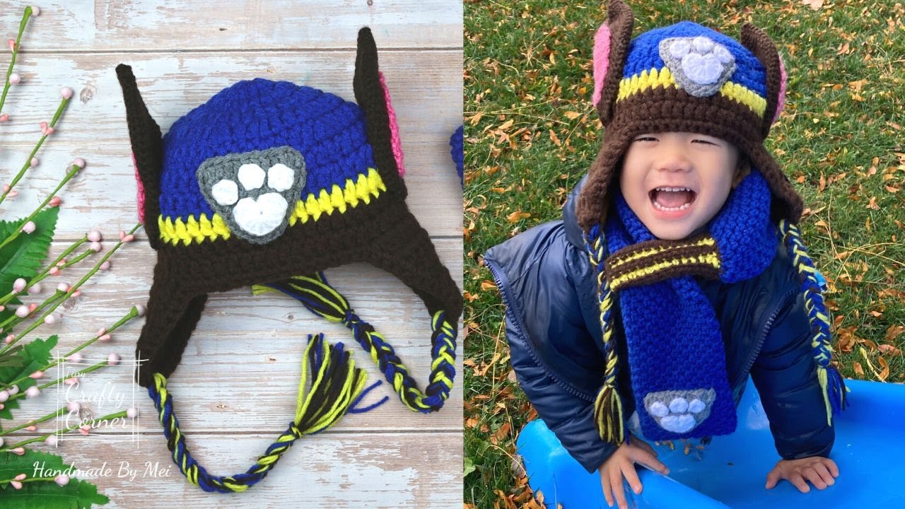 Crochet Paw Patrol Hat Chase For Toddlers