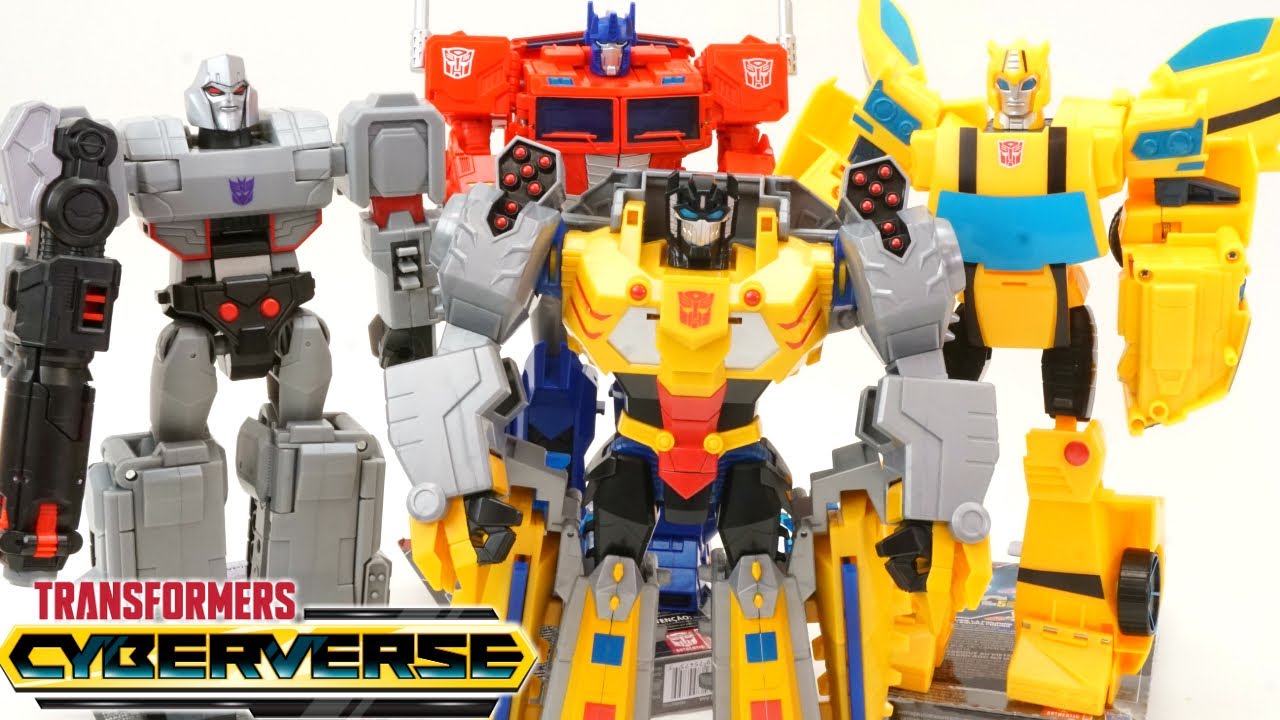 Transformers Cyberverse Ultimate Class Grimlock DinoBot Wave 3 vs Megatron Optimus Bumblebee