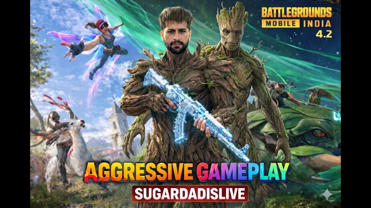 AGGRESSIVE GAMEPLAY 🔥| RUSH ONLY @SUGARDADisLIVE   #bgmi  #pubg  #crateopening  #customroom
