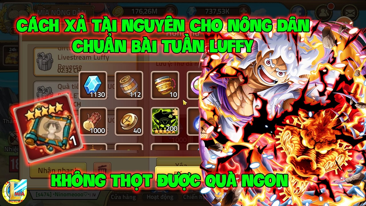 Huyền Thoại Hải Tặc- Cách Xả Tài Nguyên Cho NÔNG DÂN Chuẩn Bài Tuần LUFFY, Không Thọt Được Quà Ngon