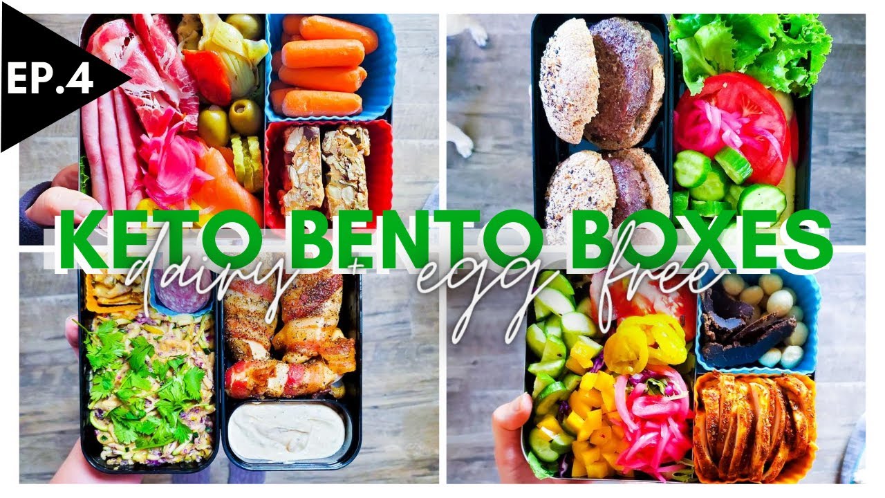 Keto DAIRY & EGG FREE Bento Box Lunch Ideas [healthy low carb recipes for school & work]