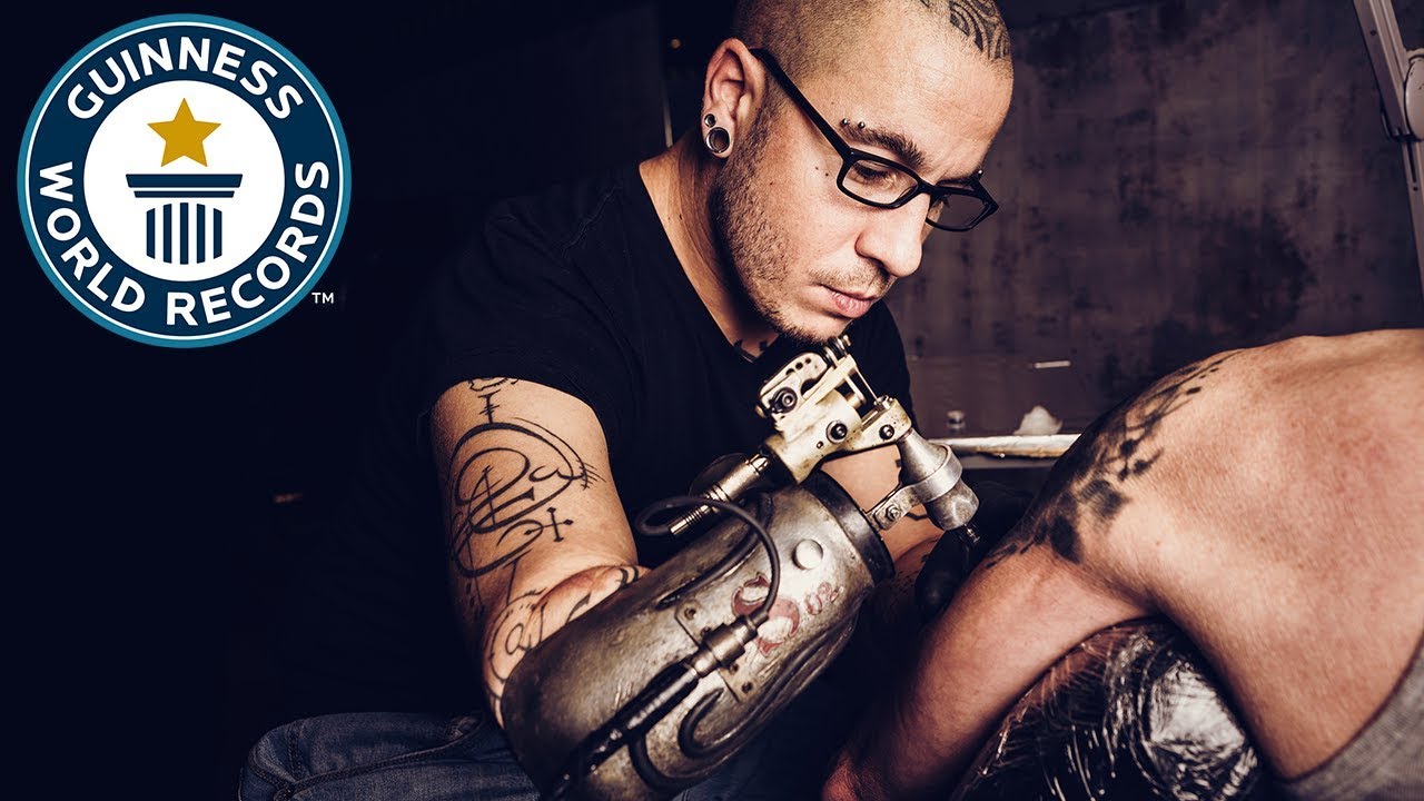 JC Sheitan: First prosthetic tattoo gun arm - Guinness World Records Europe