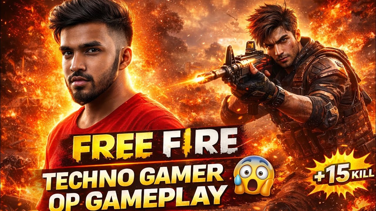 Techno gamer OP Gameplay in free fire part 2😱kill 25+