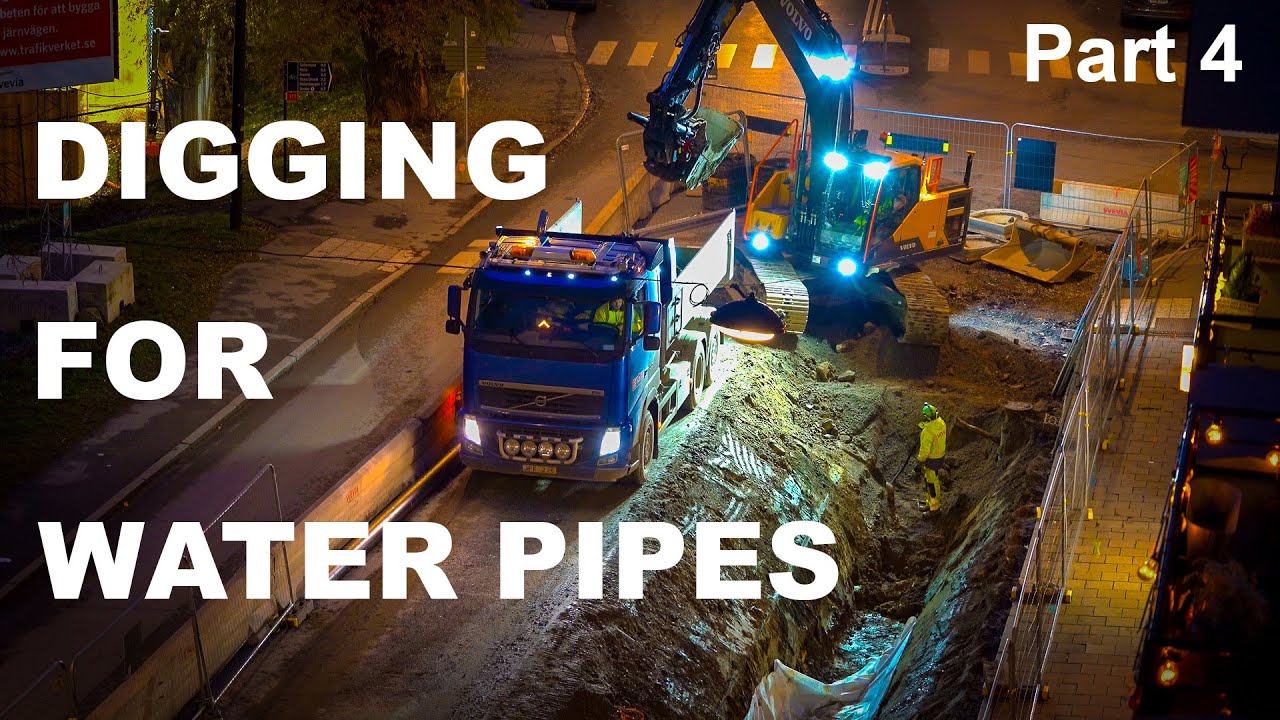 Digging for water pipes with Volvo EC220EL Part 4