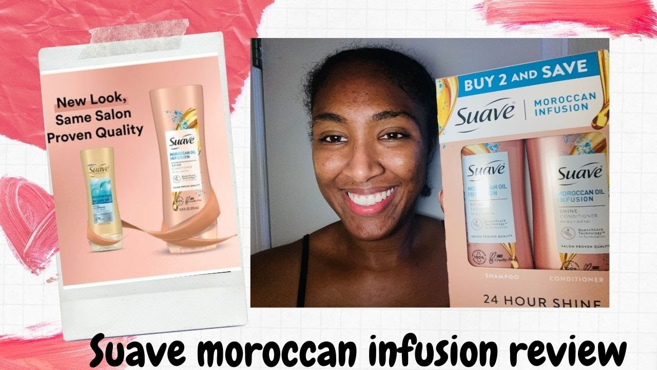 NEW!Suave Professionals Moroccan Oil Infusion Shine Shampoo&Conditioner REVIEW(PINK BOTTLES)+UPDATE