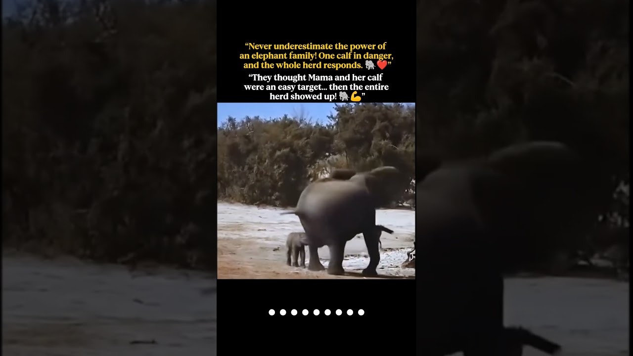 &ldquo;They saw an easy target&hellip; until the elephant family arrived in full force! 🐘🔥&rdquo;