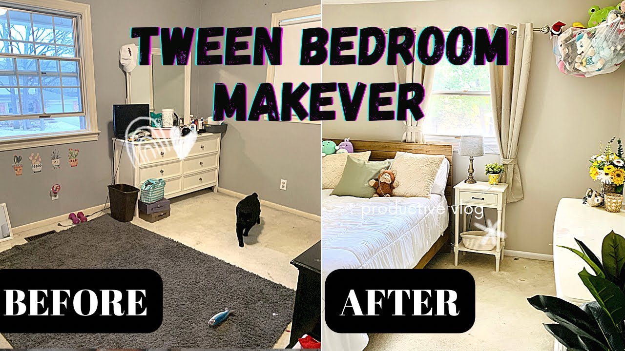 TWEEN BEDROOM MAKEUP/ my 12 year old daughter is getting a full bedroom make over 😍