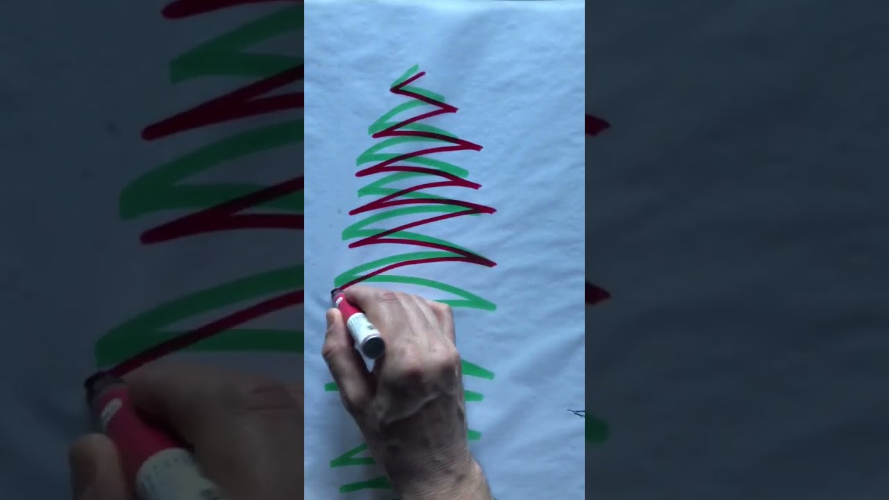Sketching Abstract Christmas Tree #art