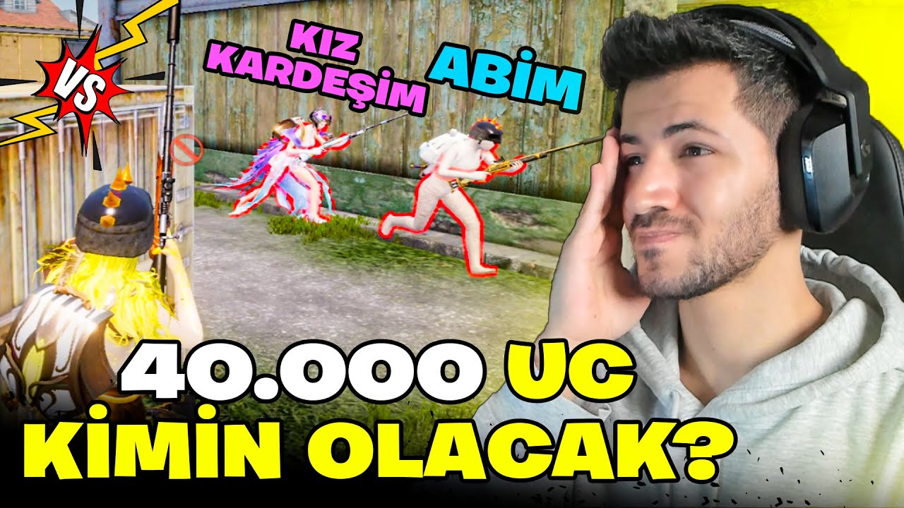 ABİM VE KIZ KARDEŞİM İLE 40.000 UC ÖDÜLLÜ VS / PUBG MOBILE