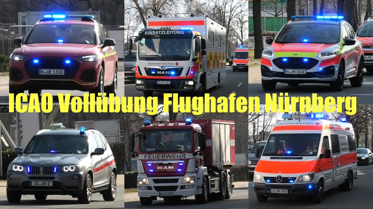 [Flugzeug gegen Vorfeldbus] ICAO Notfallübung am Flughafen Nürnberg [AIRPORT] [Fire&Rescue]