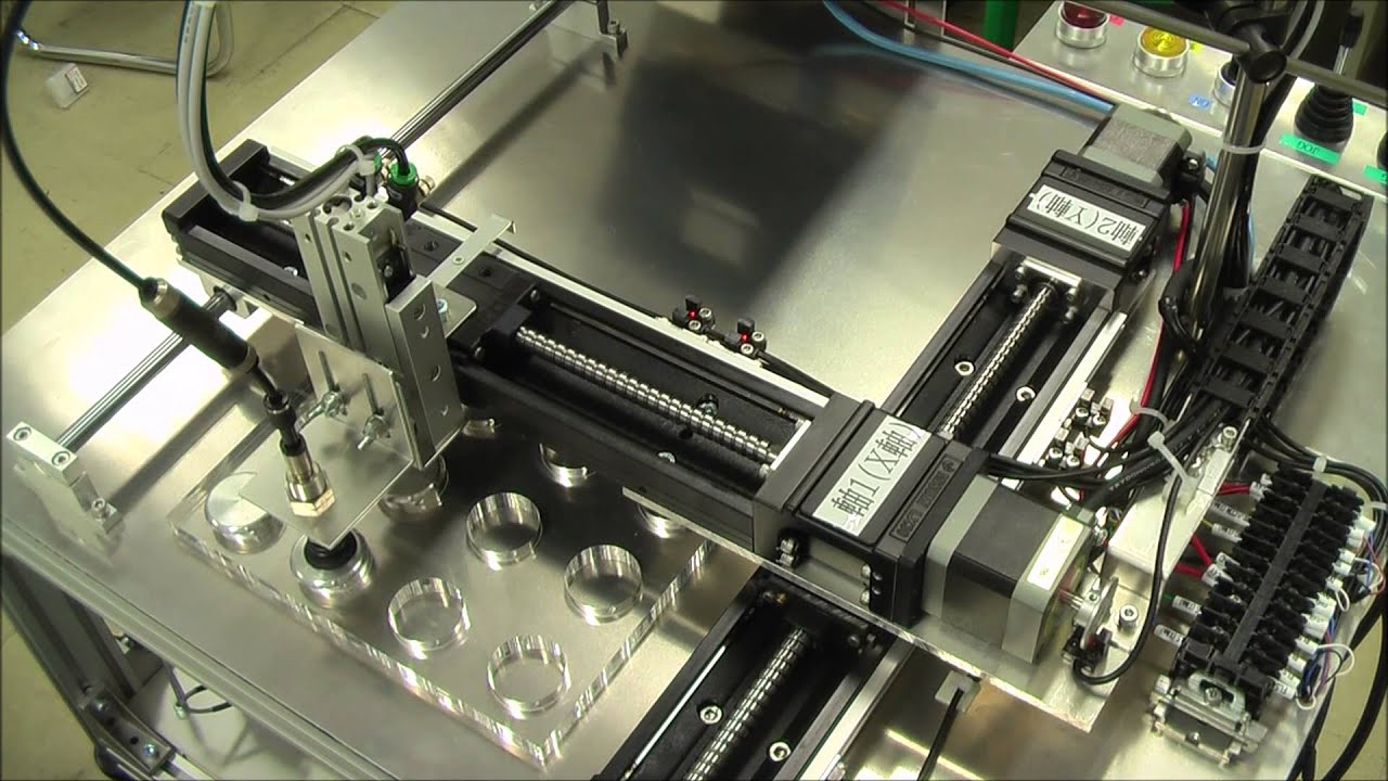 三菱Q PLCと位置決めユニット（QD75P2）を使用した位置決め制御装置のデモ動画1