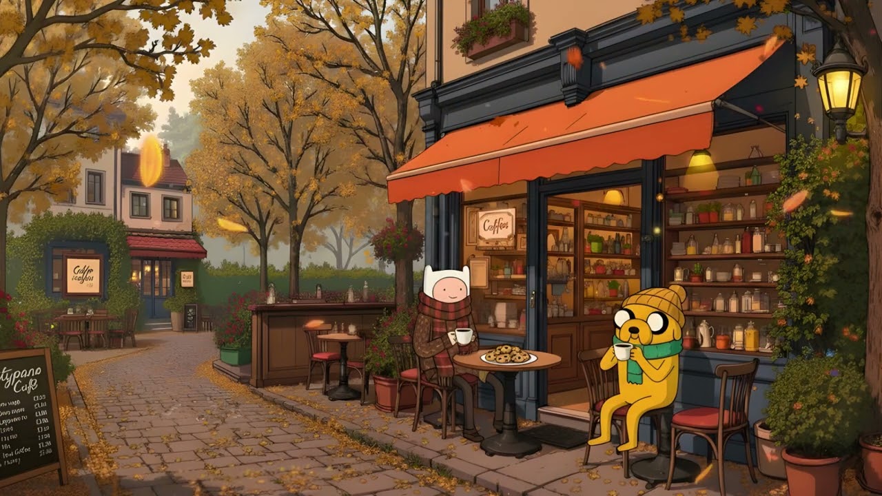 Cozy Autumn Coffee 🍂  Enjoy music for relax/chill with me ☕ Adventure Time Lofi