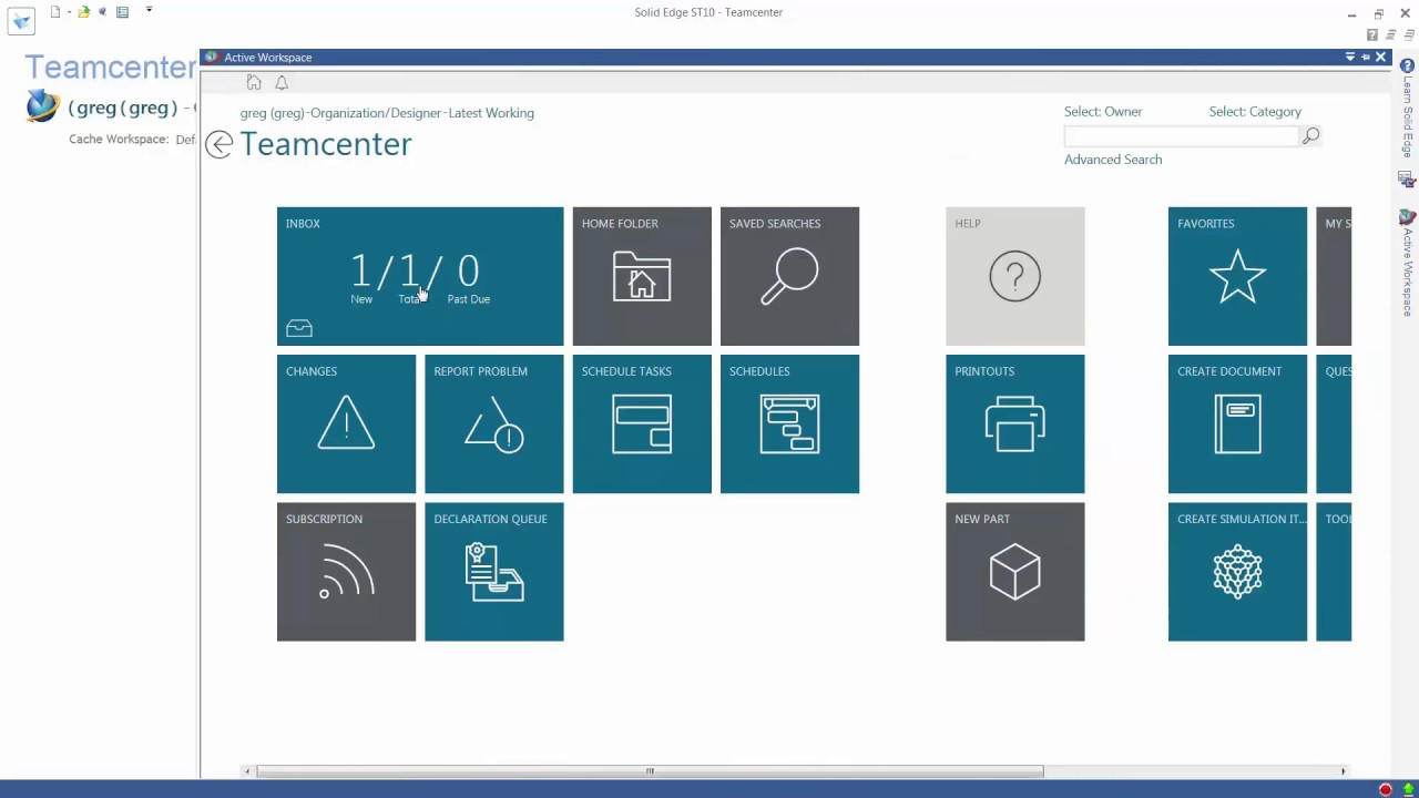 Solid Edge PLM Integration with Teamcenter using Active Workspace