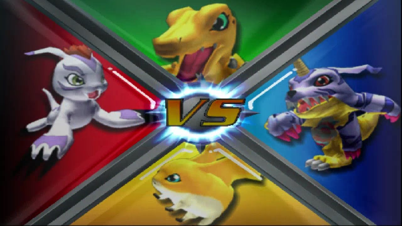 Digimon Rumble Arena 2 - Gomamon VS Gabumon VS Agumon VS Patamon