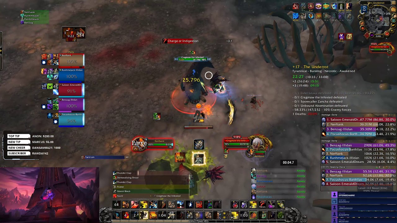 NerfTank PUG Keys and Commentary - Underrot +17 Tyrannical, Bursting, Necrotic, Awakened