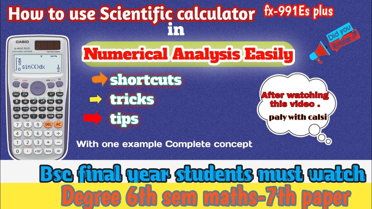 Tricks to use Casio in Numerical analysis | How to use scientific calculator | #Kosurimathematics