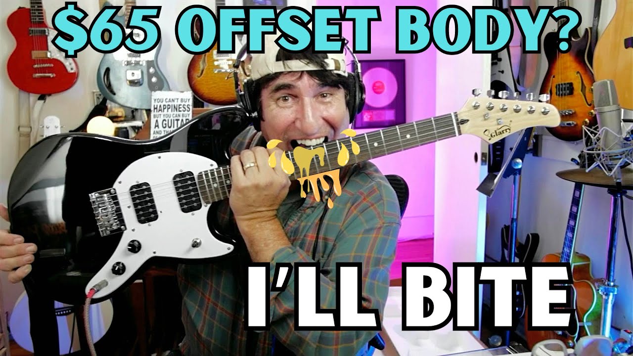 Glarry GMF Short Scale Mustang Bullet Style Offset Body Guitar Review Unboxing & Recording