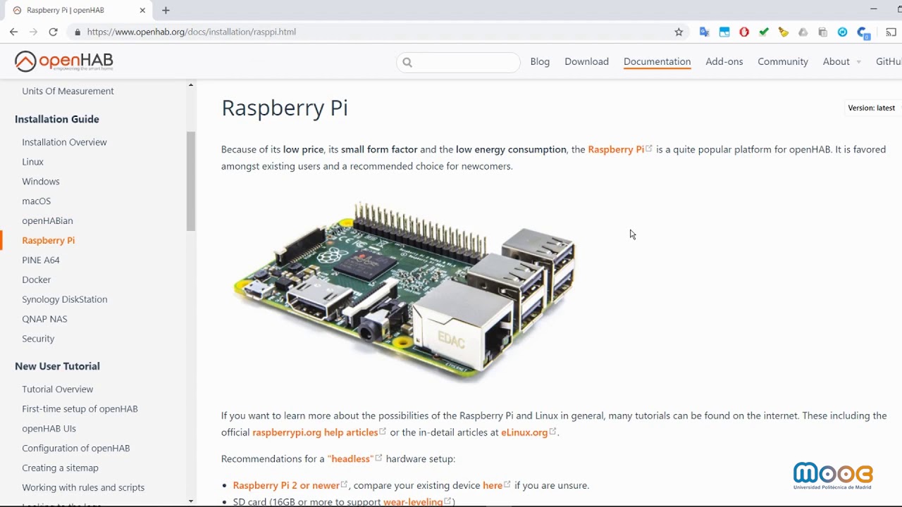 MOOC Tecnologías DIY. Instalación de OpenHAB
