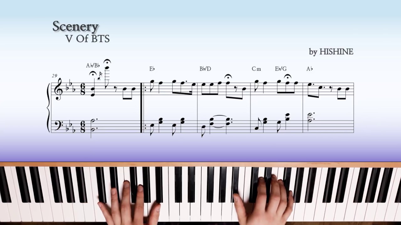 V(뷔) of BTS - Scenery(풍경) 조금 쉬운 피아노 악보 little easy piano sheet