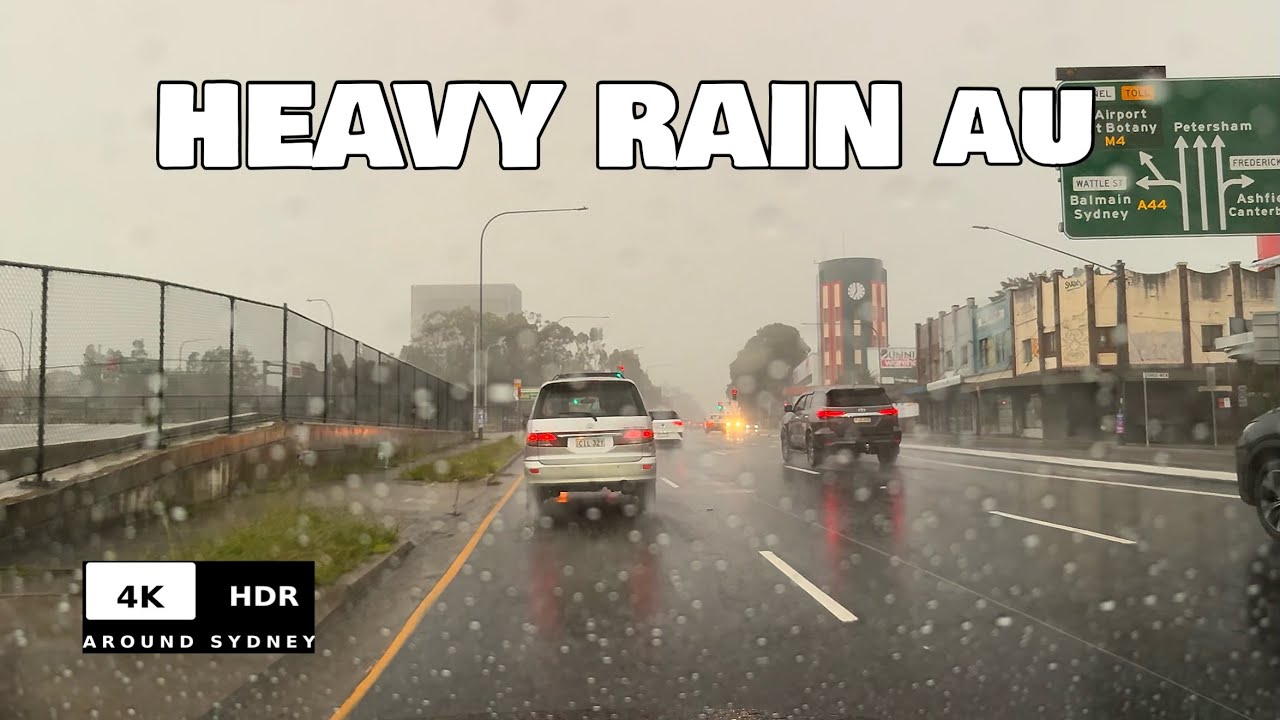 Heavy Rain Broadway CBD | Mortlake→ Maroubra → Five Dock | Sydney Drive 4K HDR 60FPS AU