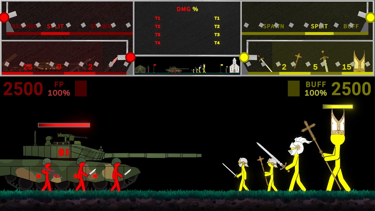 Stickman Fight: Army vs Holy Order | Marble Race in Unity