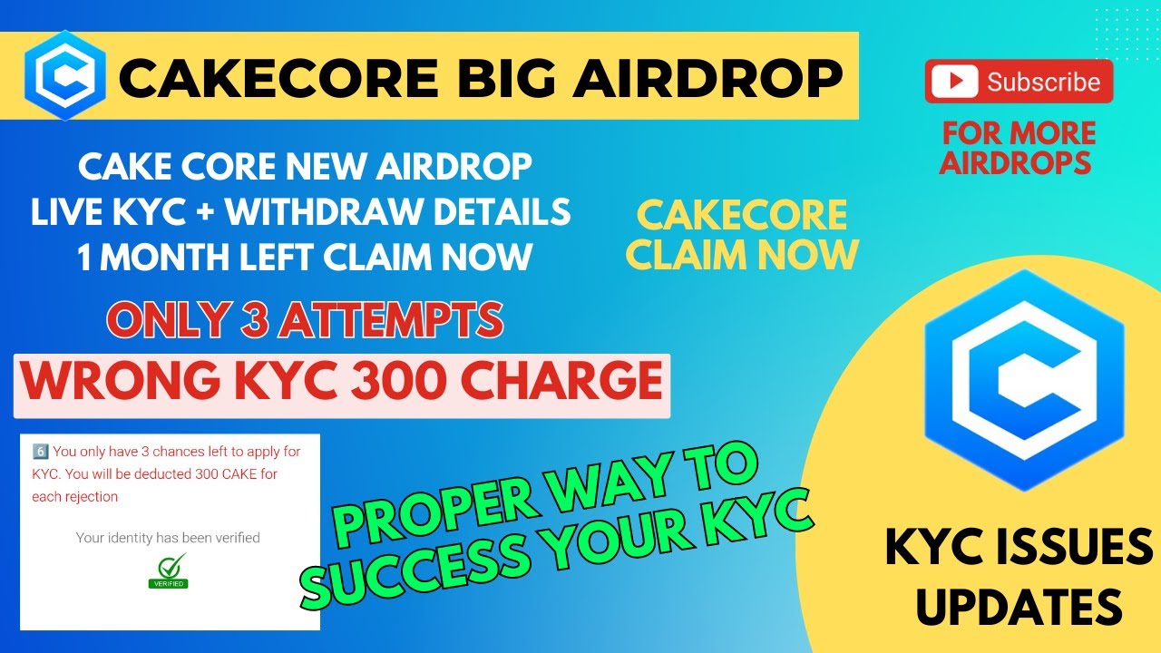 Cakecore KYC problem solve | cake core kyc details | cakecore withdraw details