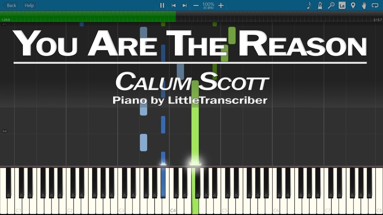 Calum Scott - You Are The Reason (Piano Cover) Synthesia Tutorial by LittleTranscriber